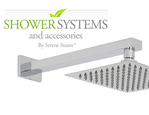 Wall Mount Square Shower Arm by Serene Steam 16 Inch