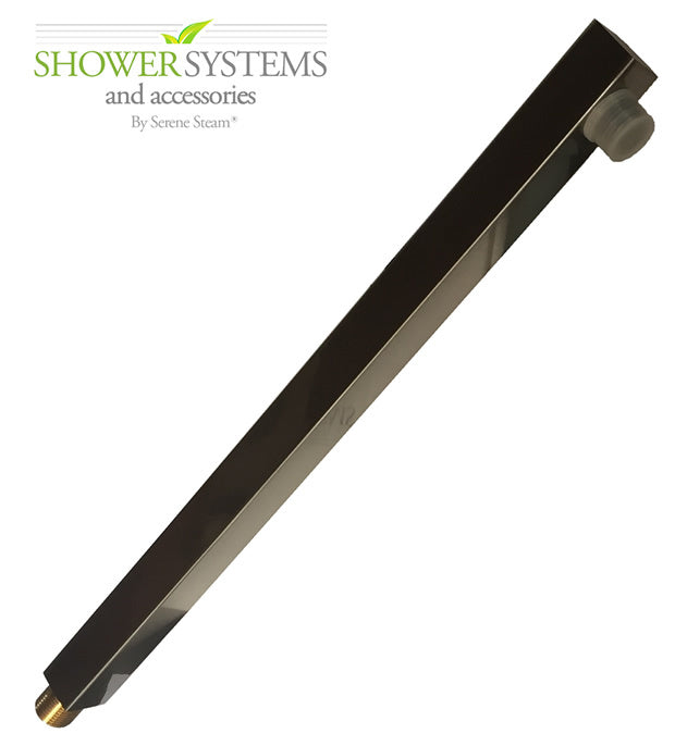 Wall Mount Square Shower Arm by Serene Steam 16 Inch