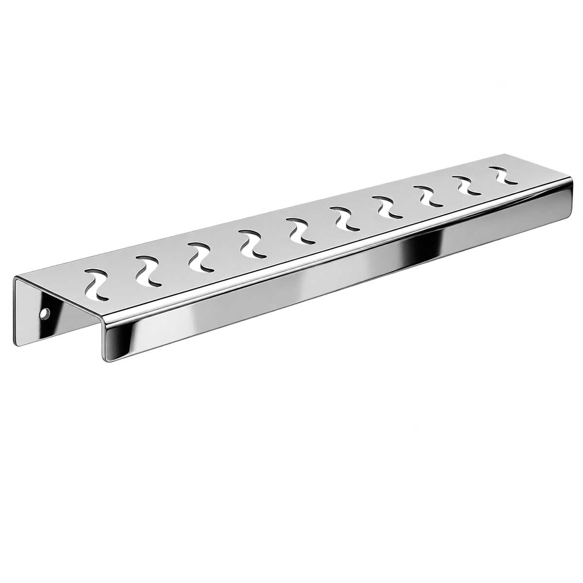 Serene Ocean Wave rectangle shower shelf polished stainless steel