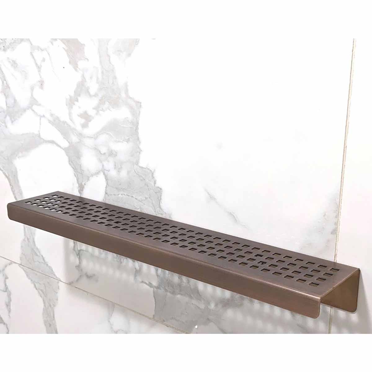SereneDrains Shower Shelf Stainless Steel Traditional Square - Bronze