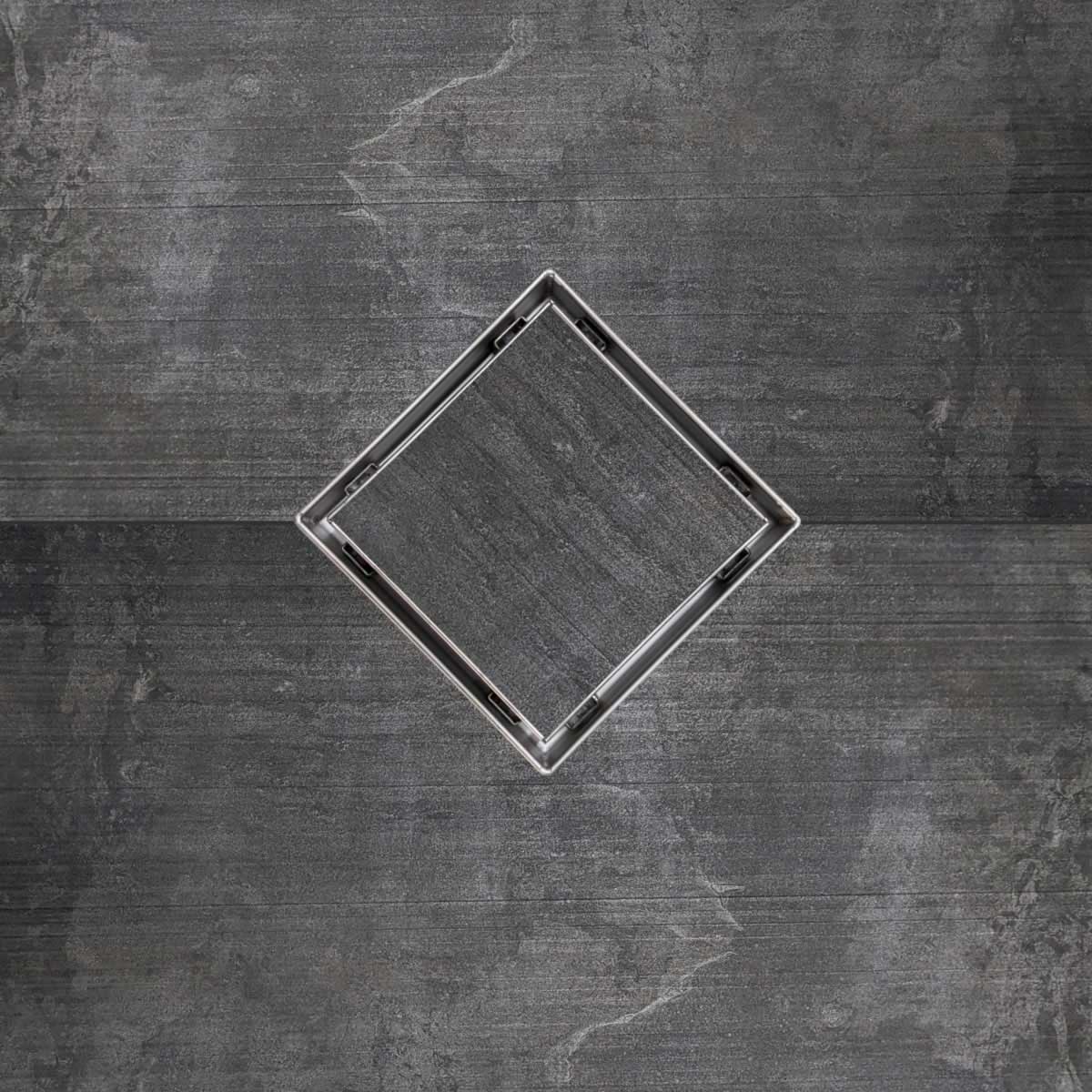 SereneDrains Square Shower Drain Tile Insert Brushed Nickel