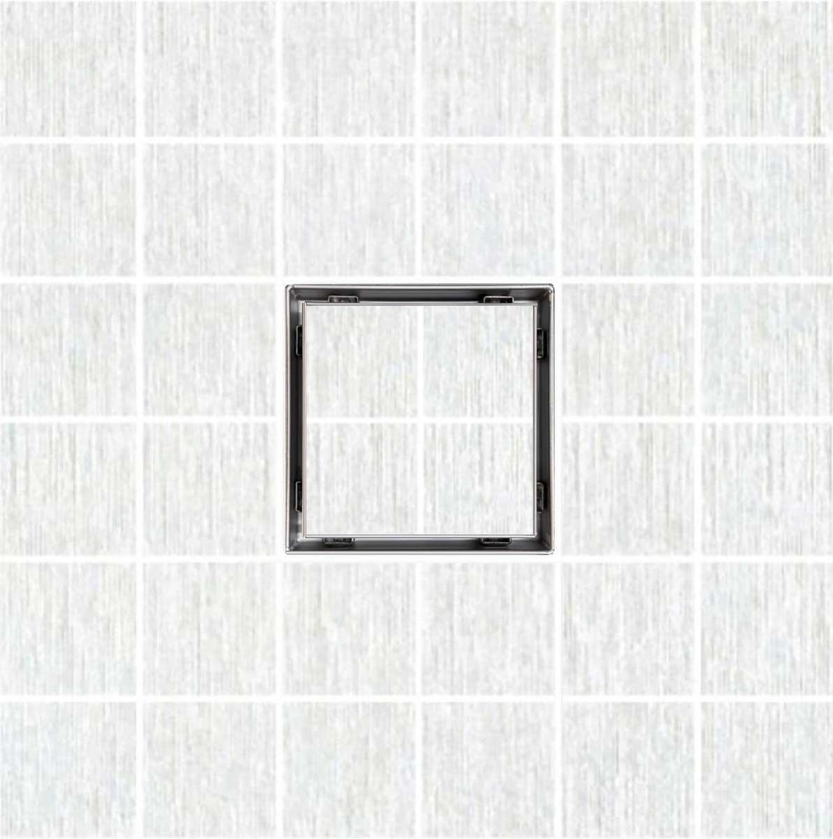 SereneDrains Square Shower Drain Tile Insert Brushed Nickel