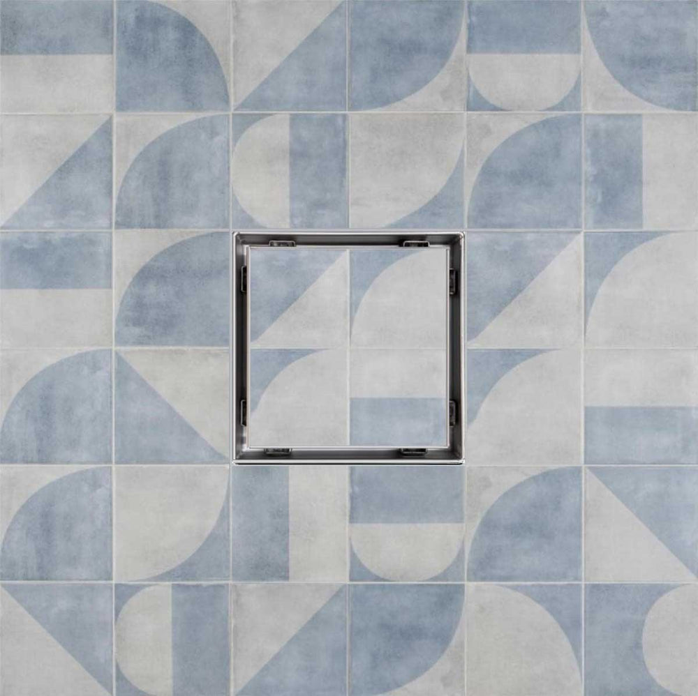 SereneDrains Square Shower Drain Tile Insert Brushed Nickel 5 Inch