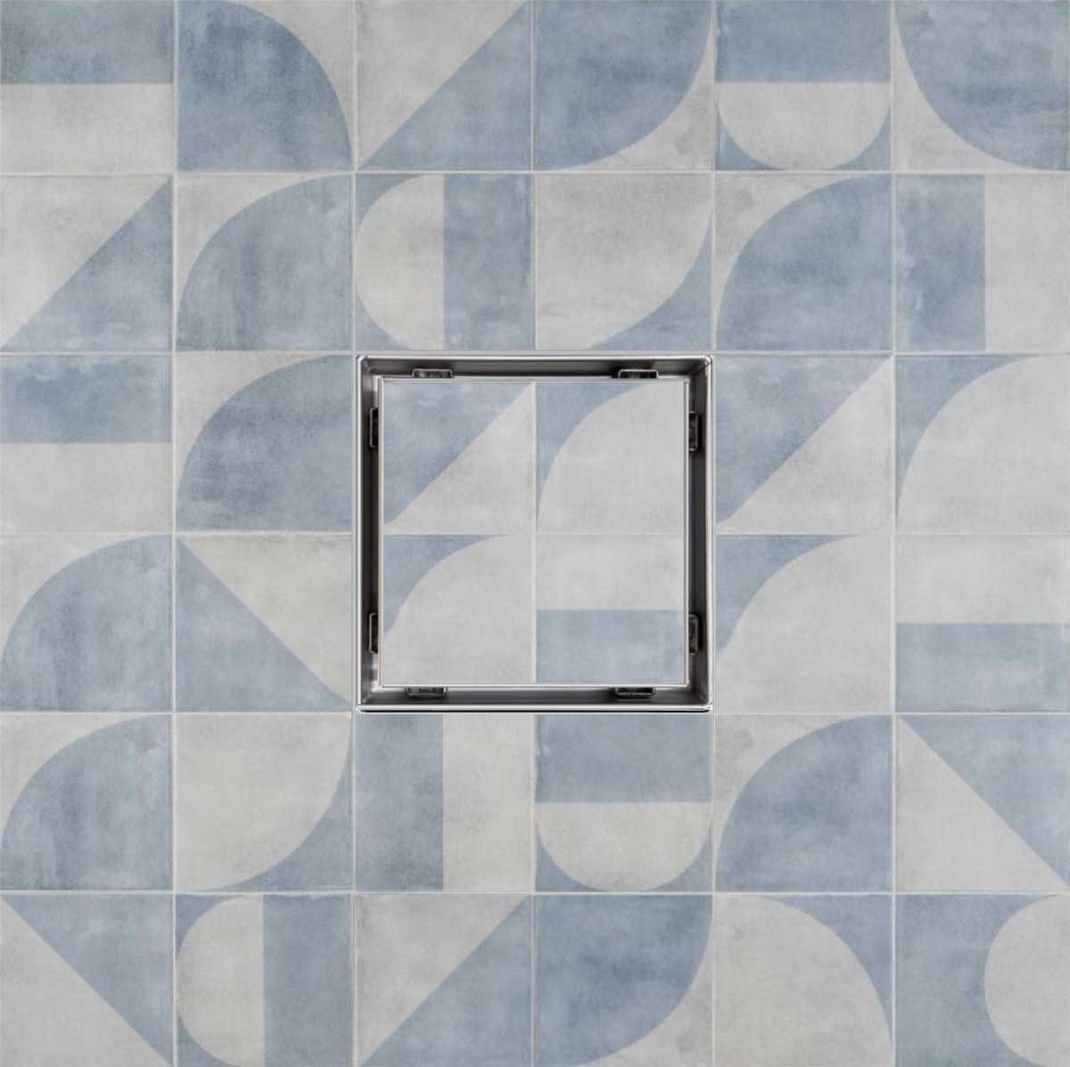 SereneDrains Square Shower Drain Tile Insert Brushed Nickel 5 Inch