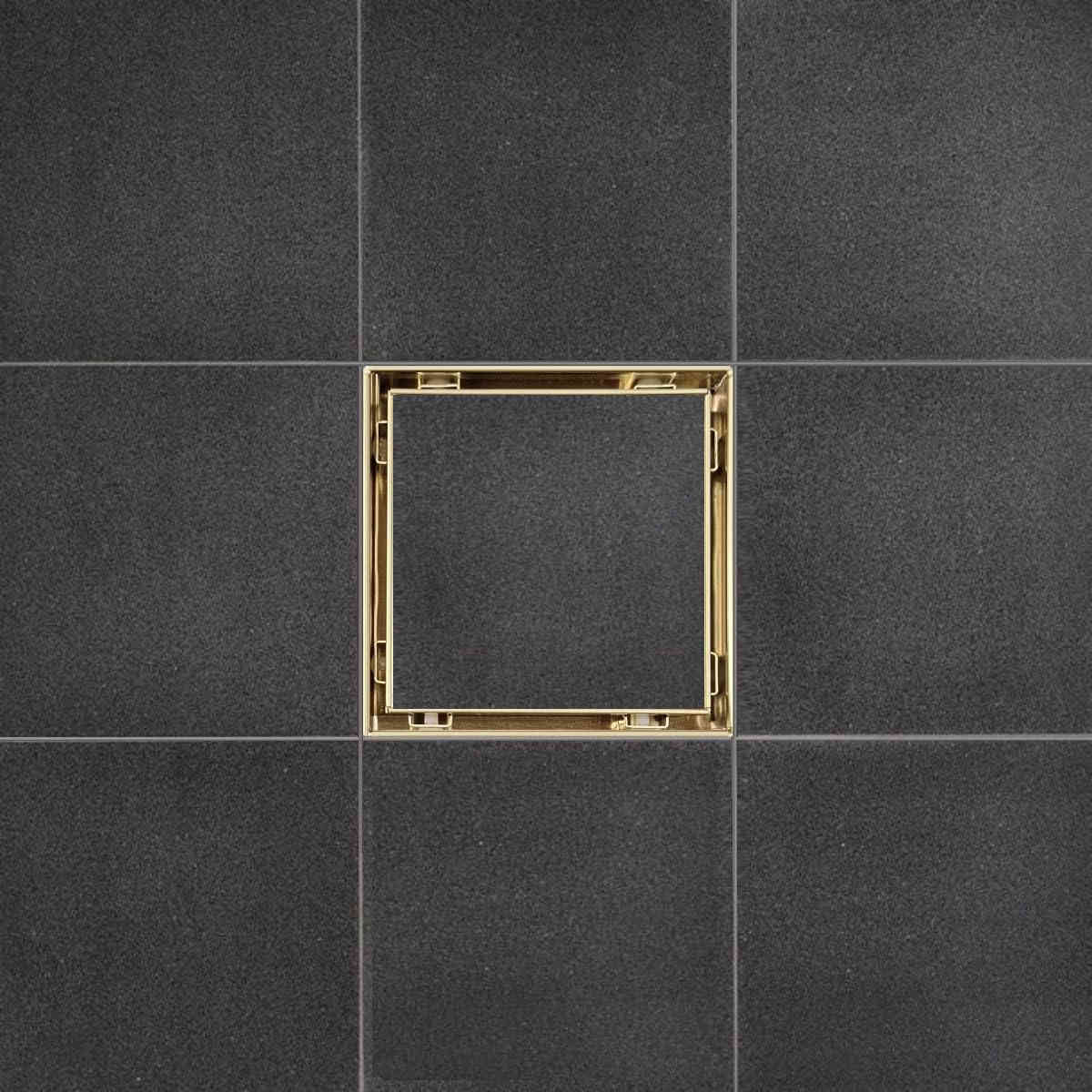 Serene Drains Square Shower Drain Tile Insert Gold 5 Inch