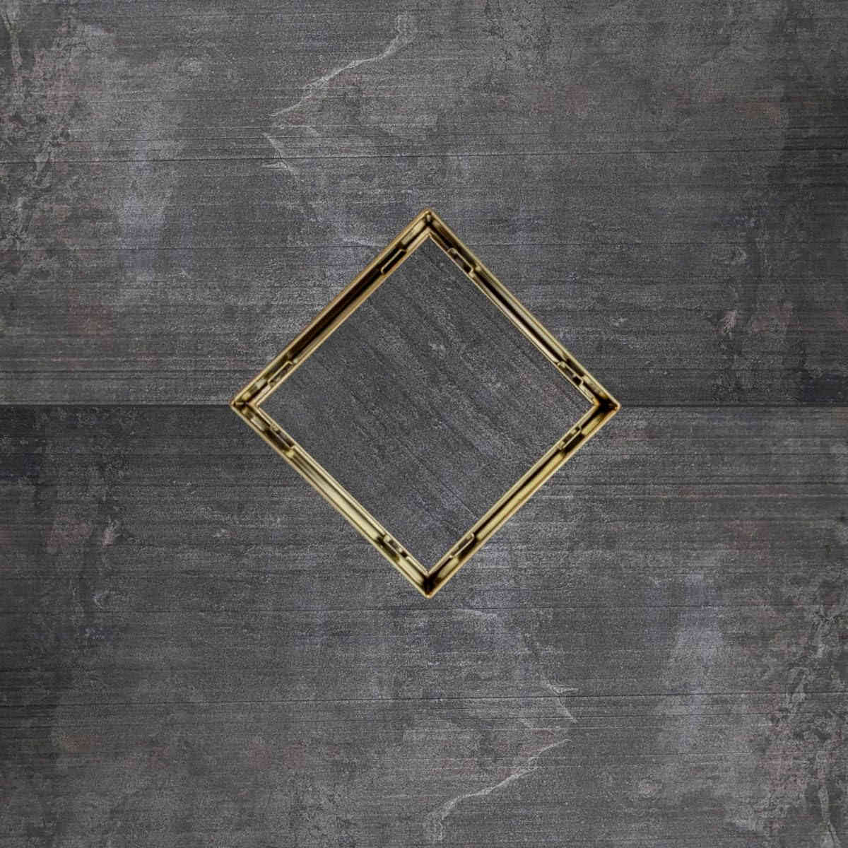 Serene Drains Square Shower Drain Tile Insert Gold 5 Inch