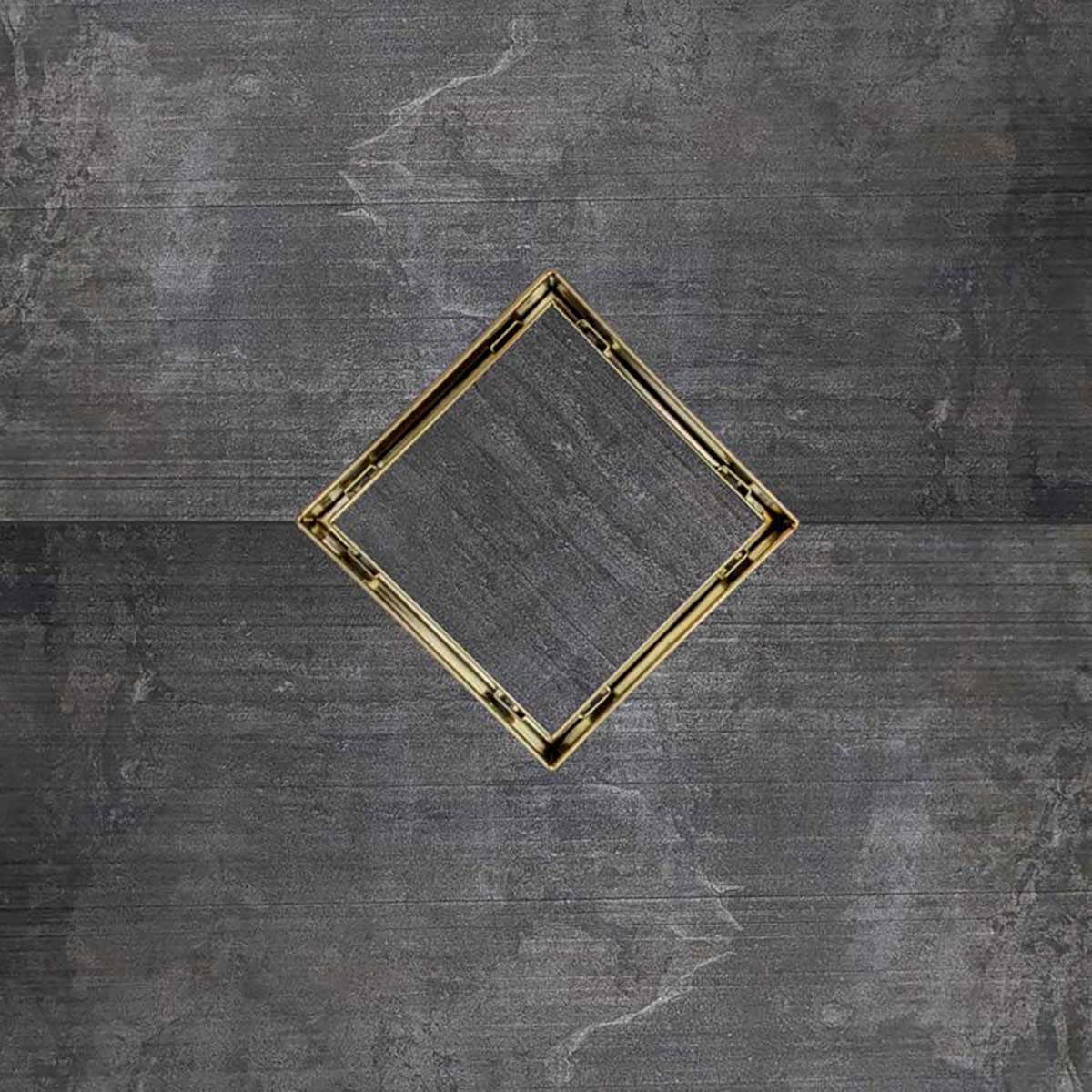 SereneDrains Square Shower Drain Tile Insert Satin Gold 5 Inch