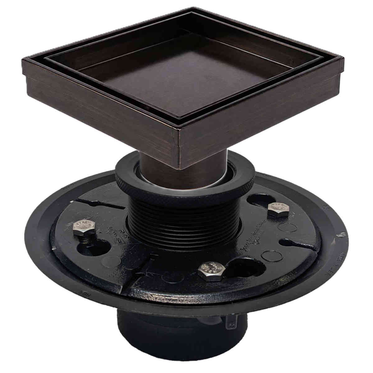 5 inch square tile insert shower drain kit in Oil Rubbed Bronze with ABS drain