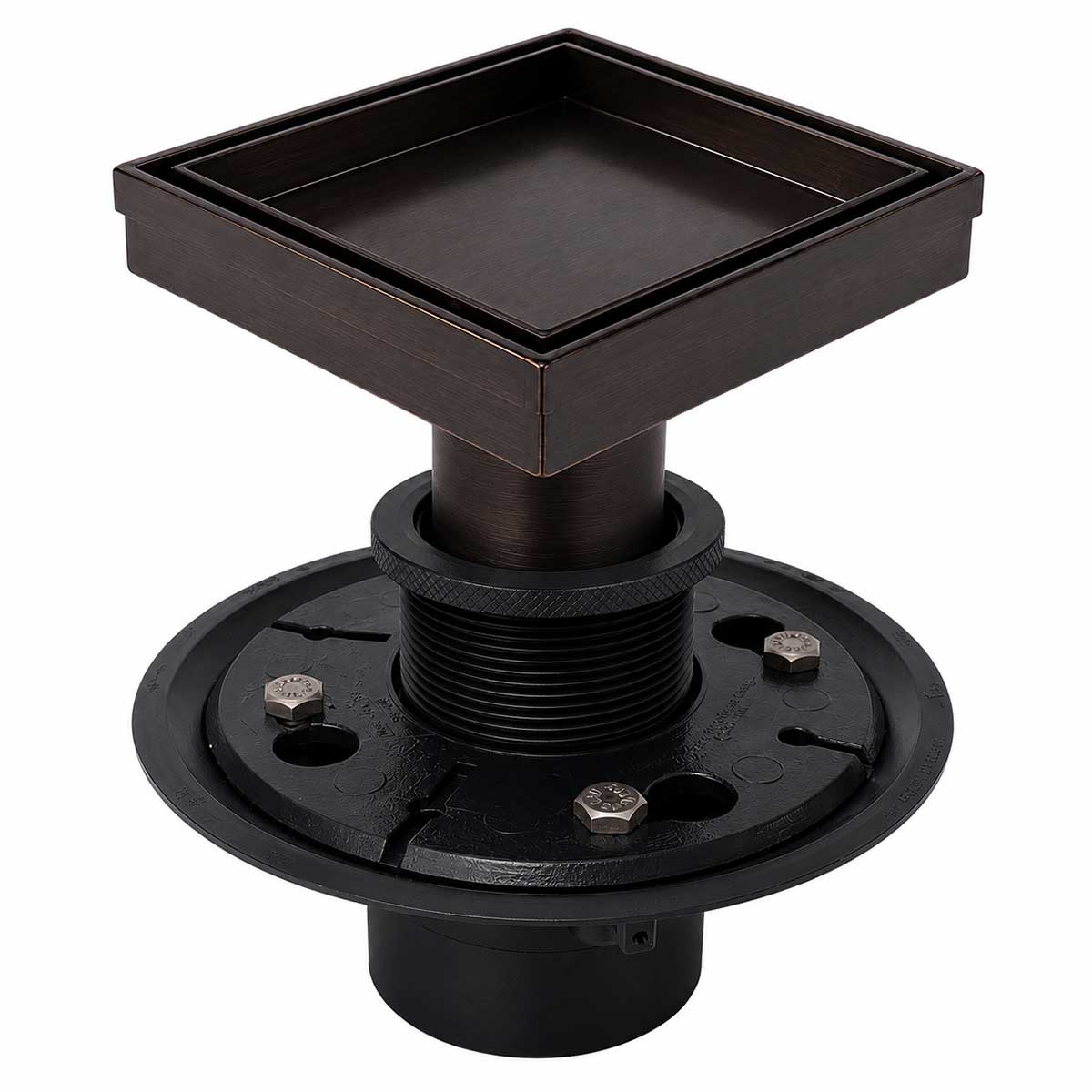 5 inch square tile insert shower drain kit in Oil Rubbed Bronze with ABS drain