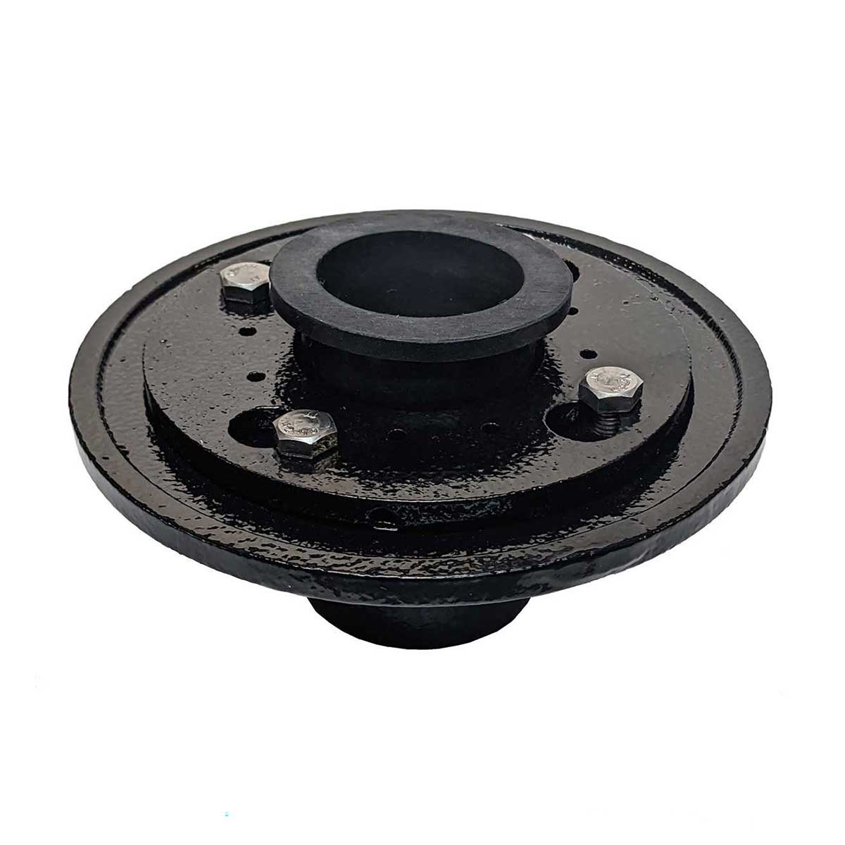 SereneDrains Cast Iron 2 Inch Shower Drain Base for Linear Square Shower Drains Rubber Fitting