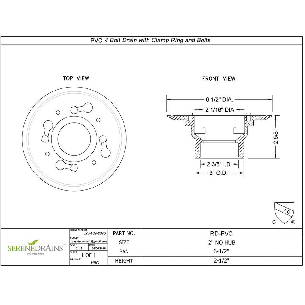 Rough Drain with Rubber Gage PVC