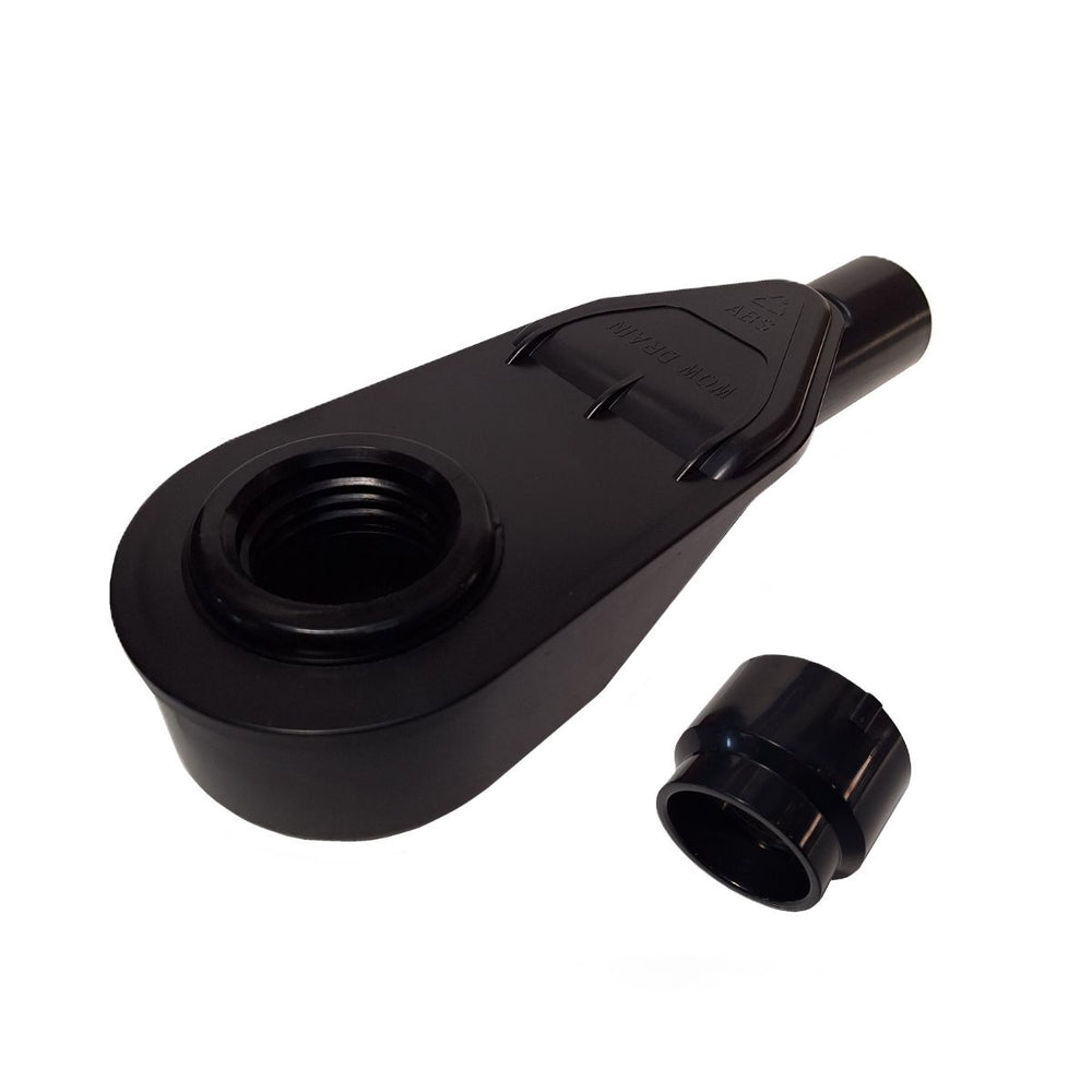 SereneDrains ABS Horizontal Side Discharge Outlet Low Profile Shower Drain Assembly Reducer PVC Base Pipe Fitting P Trap