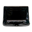 Porcelain soap dish in glossy black on a white background