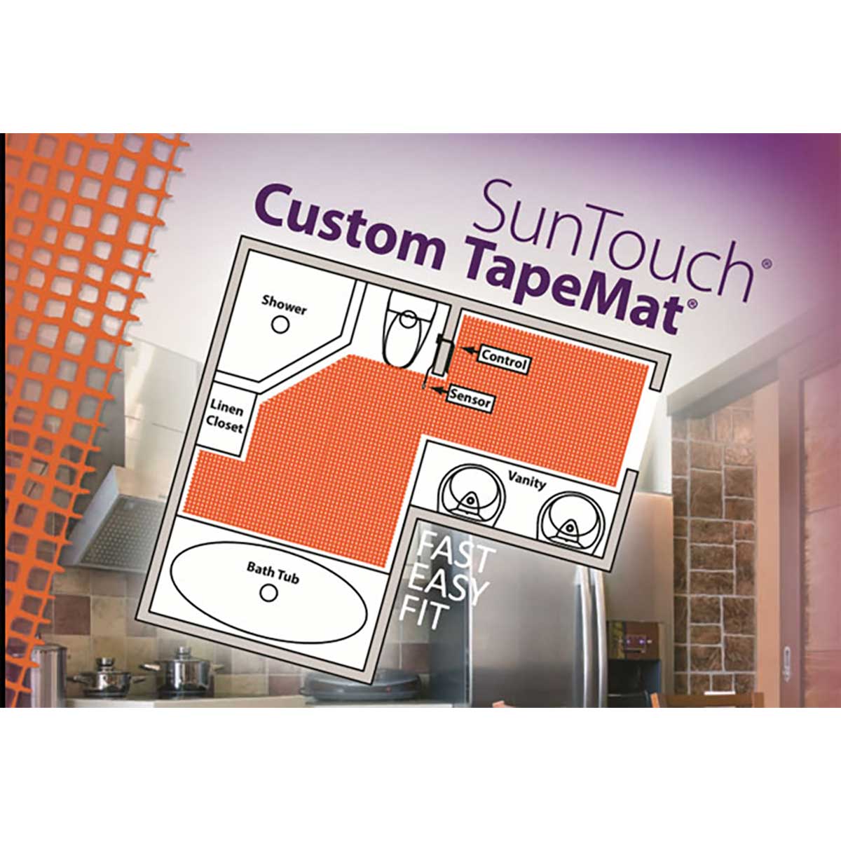 SunTouch Radiant Custom TapeMats 180 sq ft 240V
