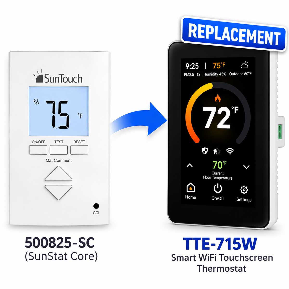 SunStat View Programmable Thermostat 500670-SB Floor Heating Thermostat