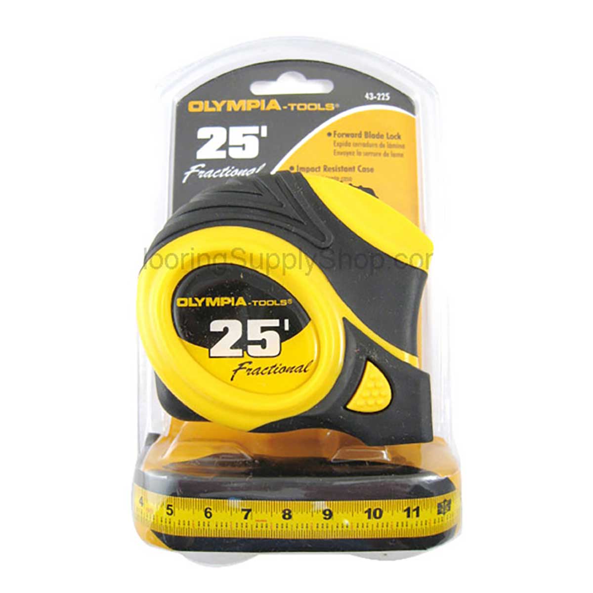 25 ft tape measure with easy read fractional markings