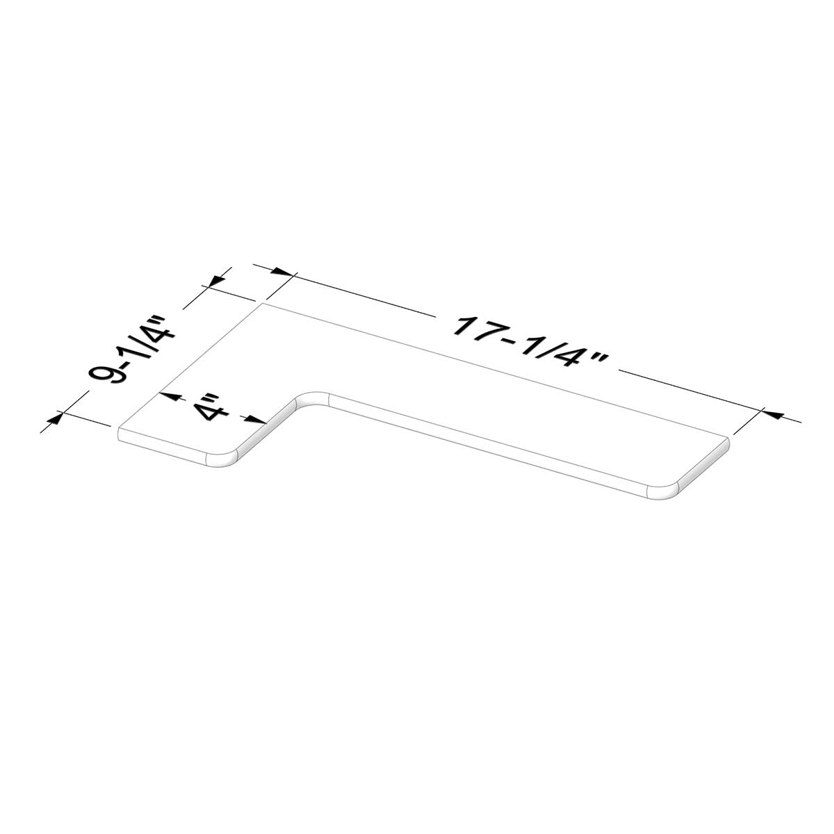 TileWare Boundless Shelving Solutions L-Shaped Corner Shelf Sketch