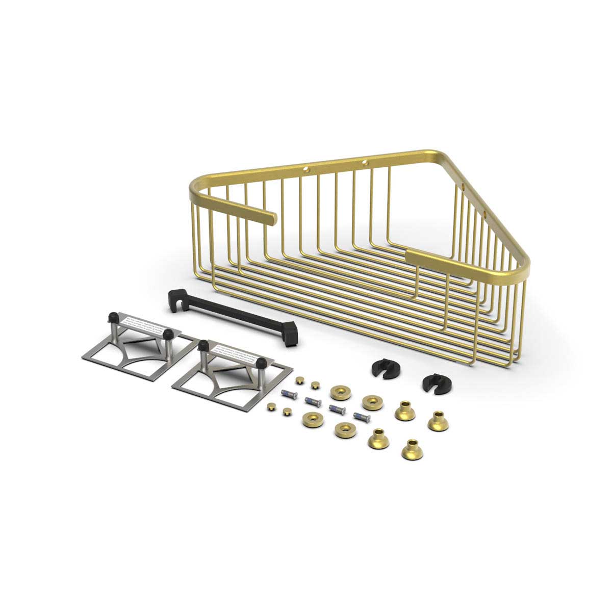 TileWare Promessa Extra Deep Corner Soap Basket Brushed Gold