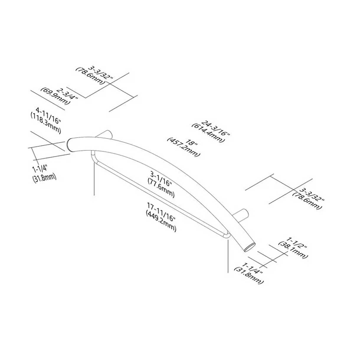 TileWare Combo Radius ADA Grab Traditional Victoria Series