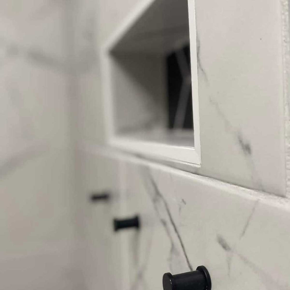 TileWare Boundless 12 x 12 Square Pre-cut Niche Trim Riser Kit