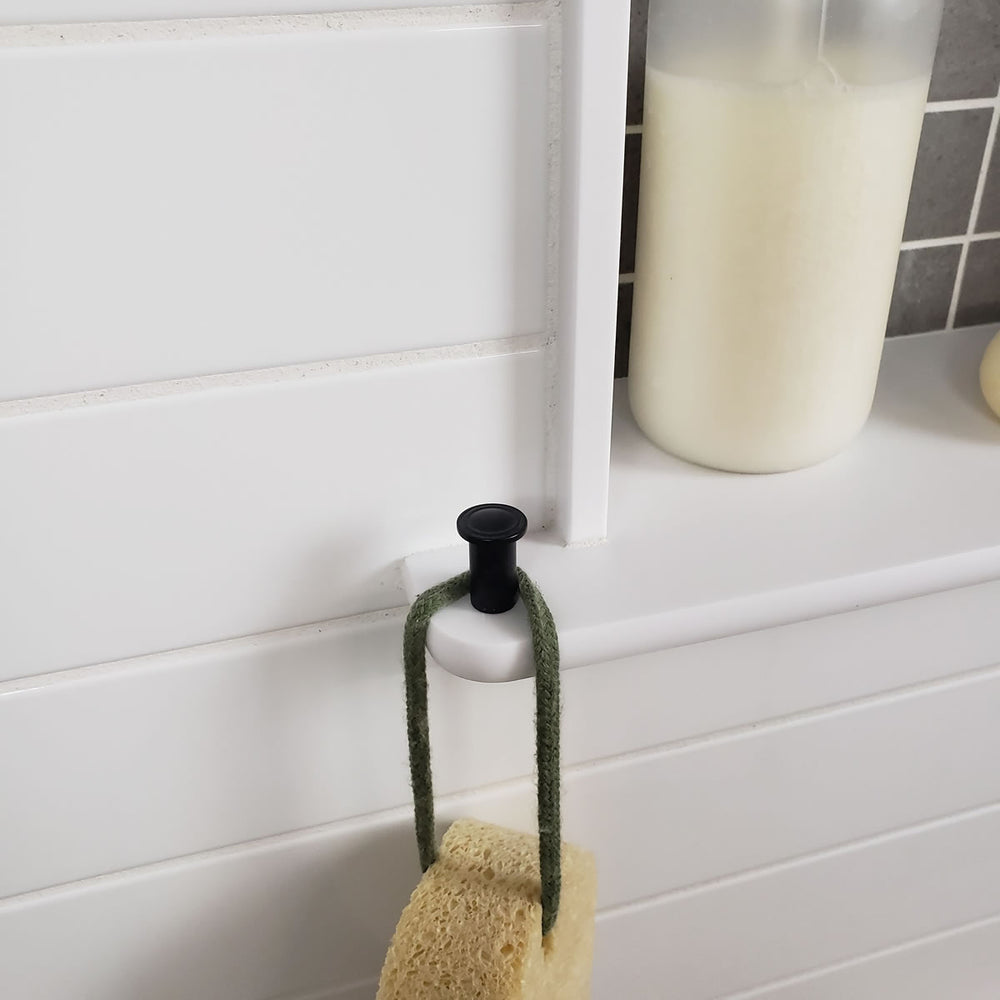 TileWare Boundless Overhang Bottom Pre-cut Niche Trim Pre-drilled with Hook Compatible with Schluter Niches