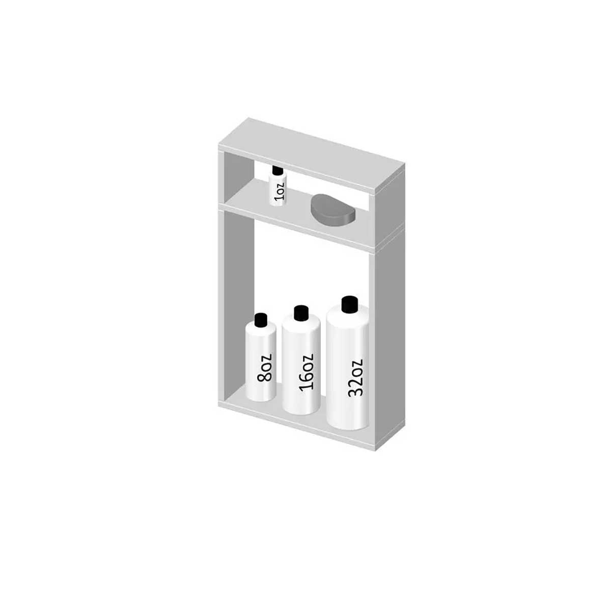 TileWare Boundless 12" x 20" Offset Vertical Pre-cut Niche Trim Riser Kit