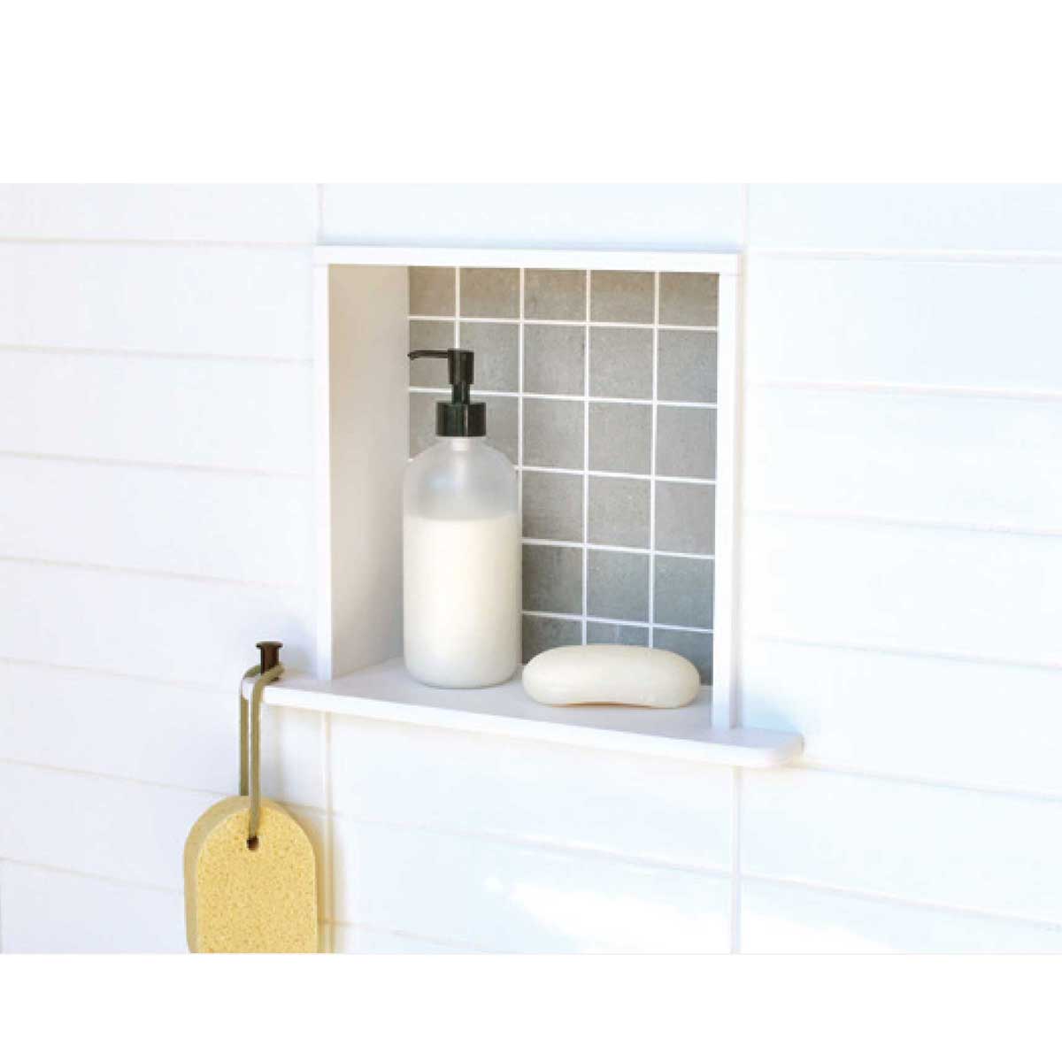 TileWare Boundless Overhang Bottom Pre-cut Niche Trim Compatible with Schluter Niches