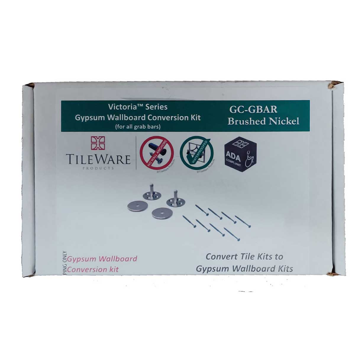 TileWare Victoria Series Grab Bar Conversion For Tile to Gypsum Grab Bar