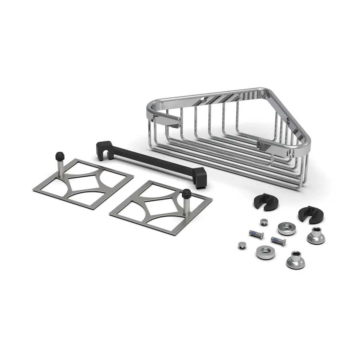 TileWare Promessa Deep Corner Soap Basket Polished Chrome