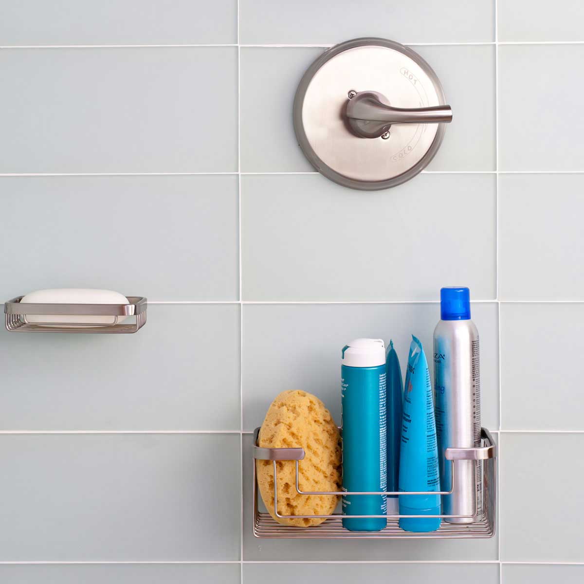 TileWare Promessa Rectangular Soap Basket Extra Deep Installed in a shower wall tile