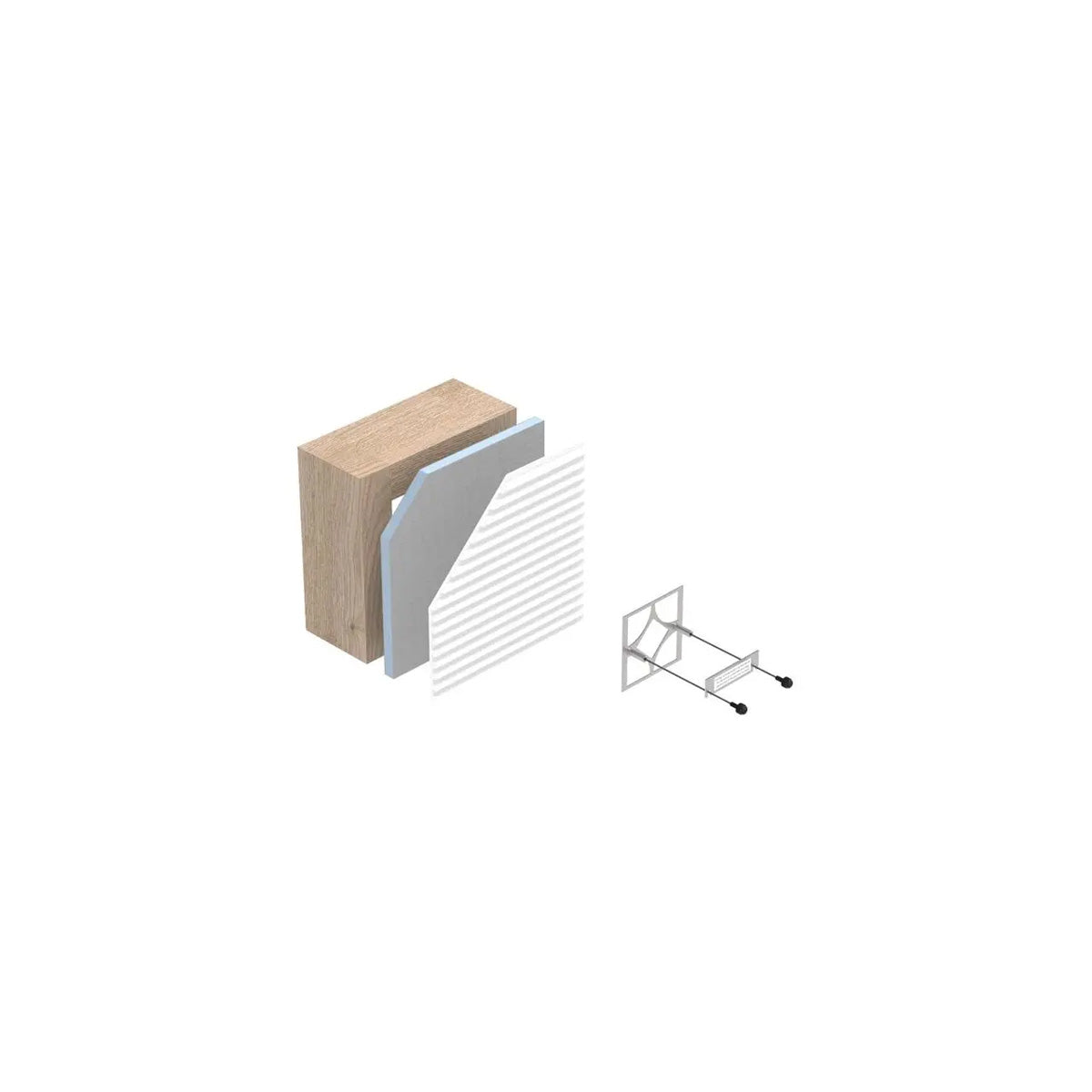 TileWare PermaTile Square Tile Wall Anchor - PT100-504 3D Diagram