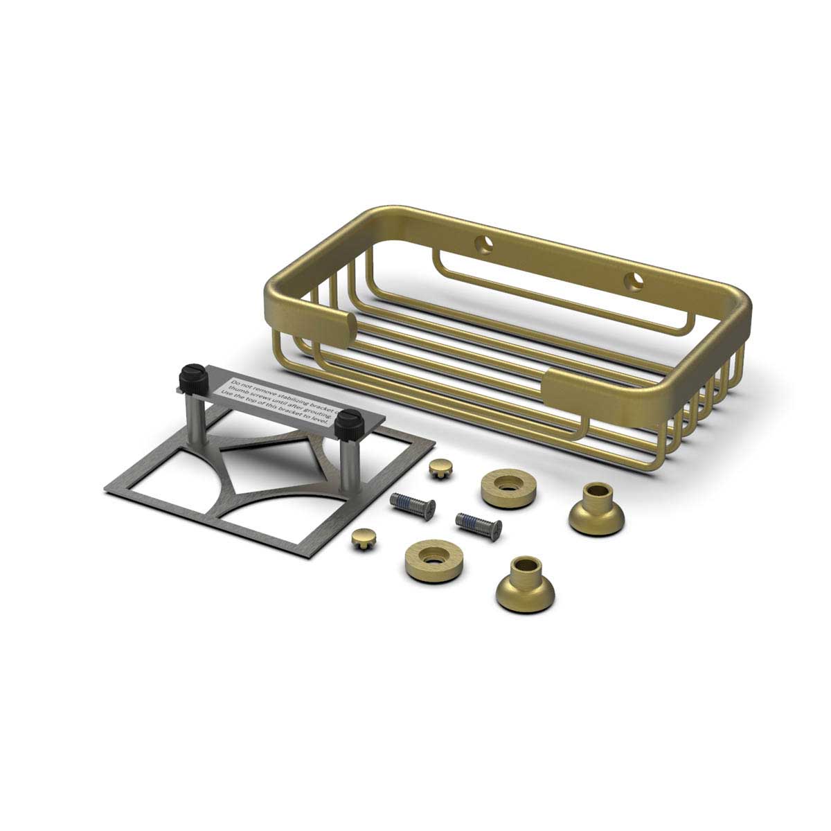 TileWare Promessa Rectangular Soap Basket Small Matte Gold