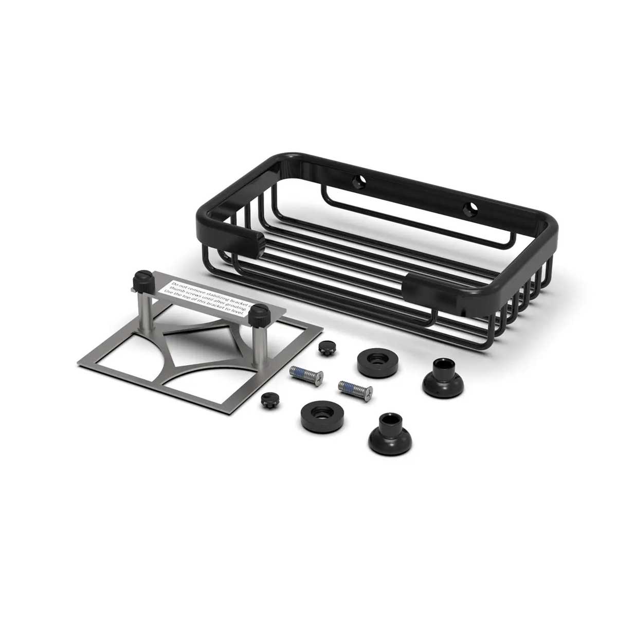 TileWare Promessa Rectangular Soap Basket Small Matte Black