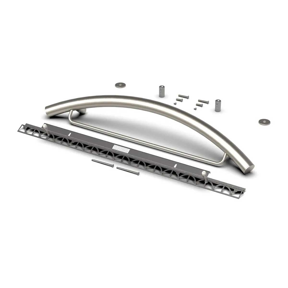 TileWare Combo Radius ADA Grab Victoria Series Brushed Nickel