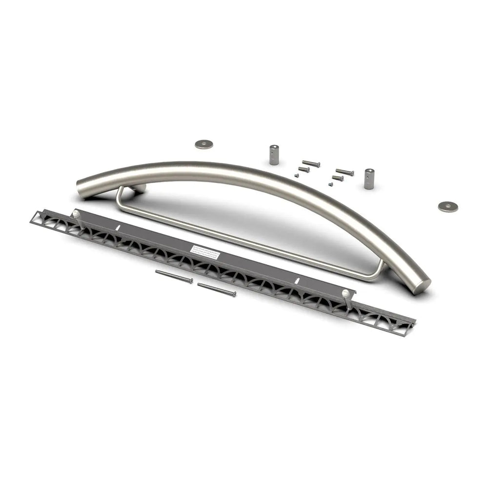 TileWare Combo Radius ADA Grab Traditional Victoria Series Brushed Nickel