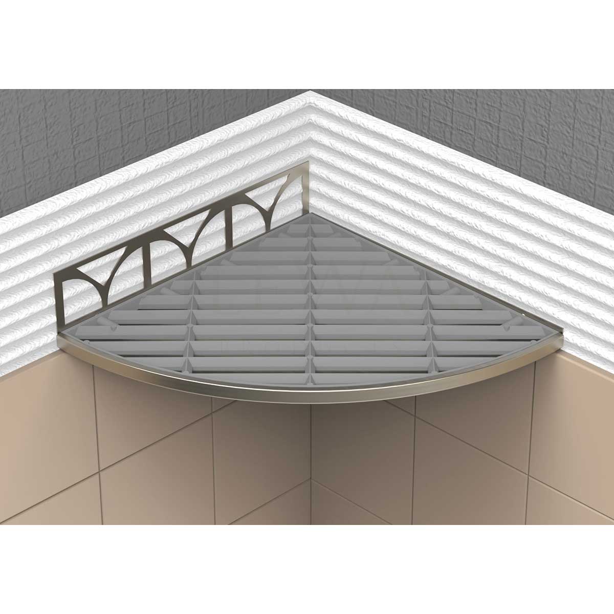 TileWare Structural Surfaces Claddy T-Shelf showing Rough installation in shower shower