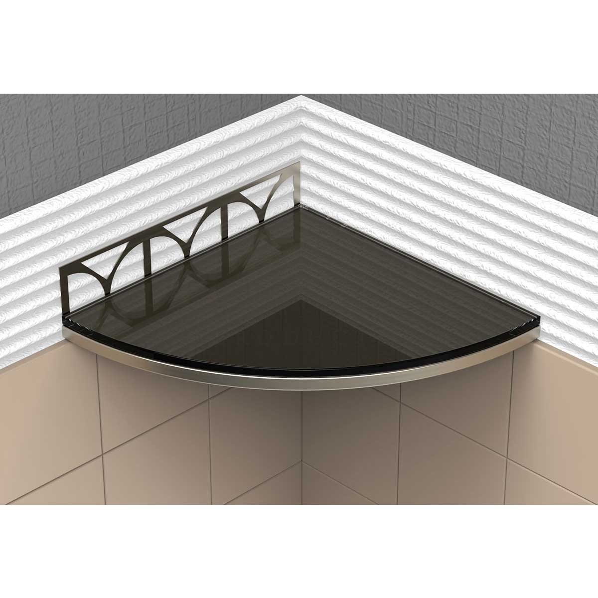 TileWare Structural Surfaces Claddy T-Shelf showing Rough installation in shower shower