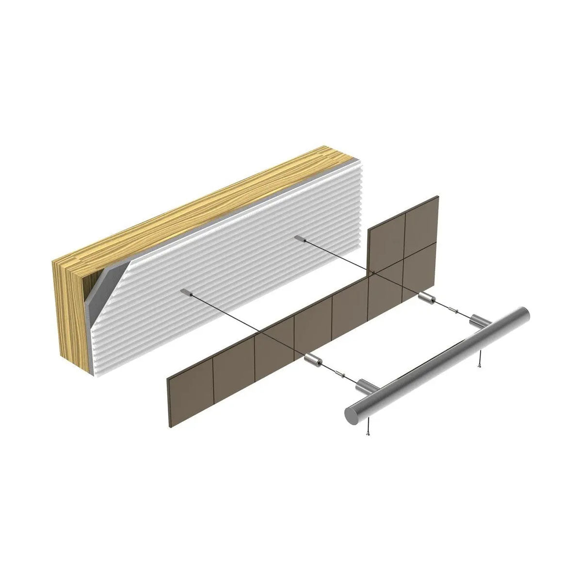 TileWare 3D for Towel bars and Grab Bars showing finished layers on how to install