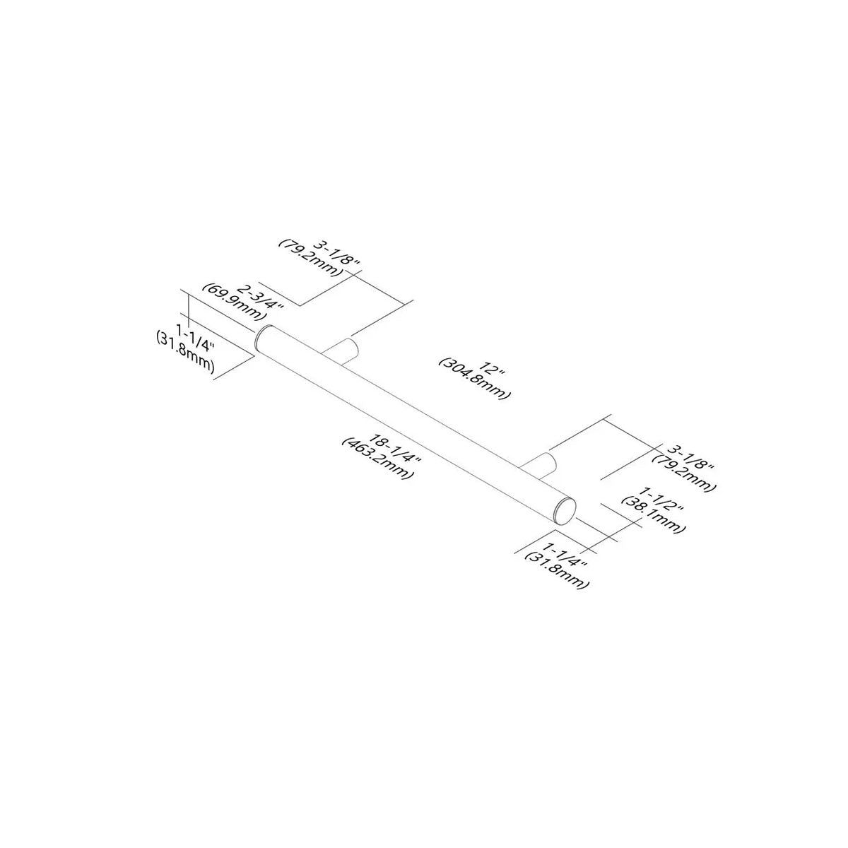TileWare Straight ADA Grab Bar 18 Contemporary Victoria Series