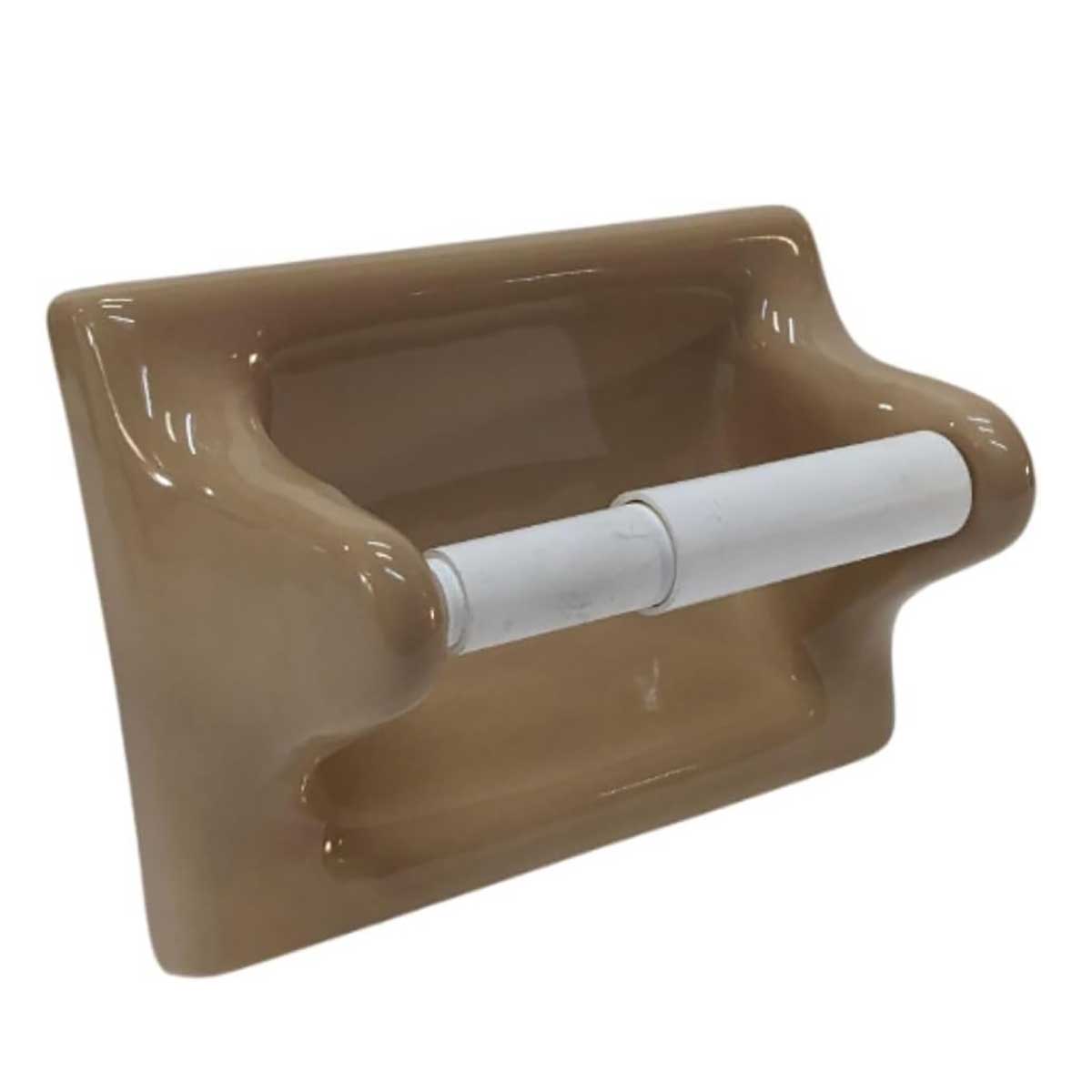 Mexican Sand Glossy Ceramic Built-In Toilet Paper Holder
