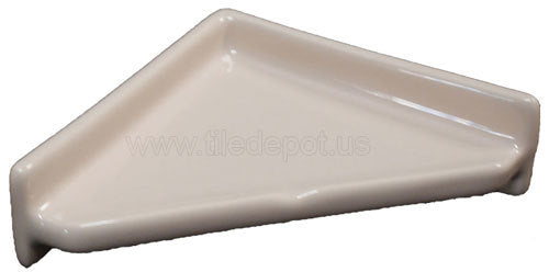 Porcelain Corner Shelf - Triangle Parchment Glossy