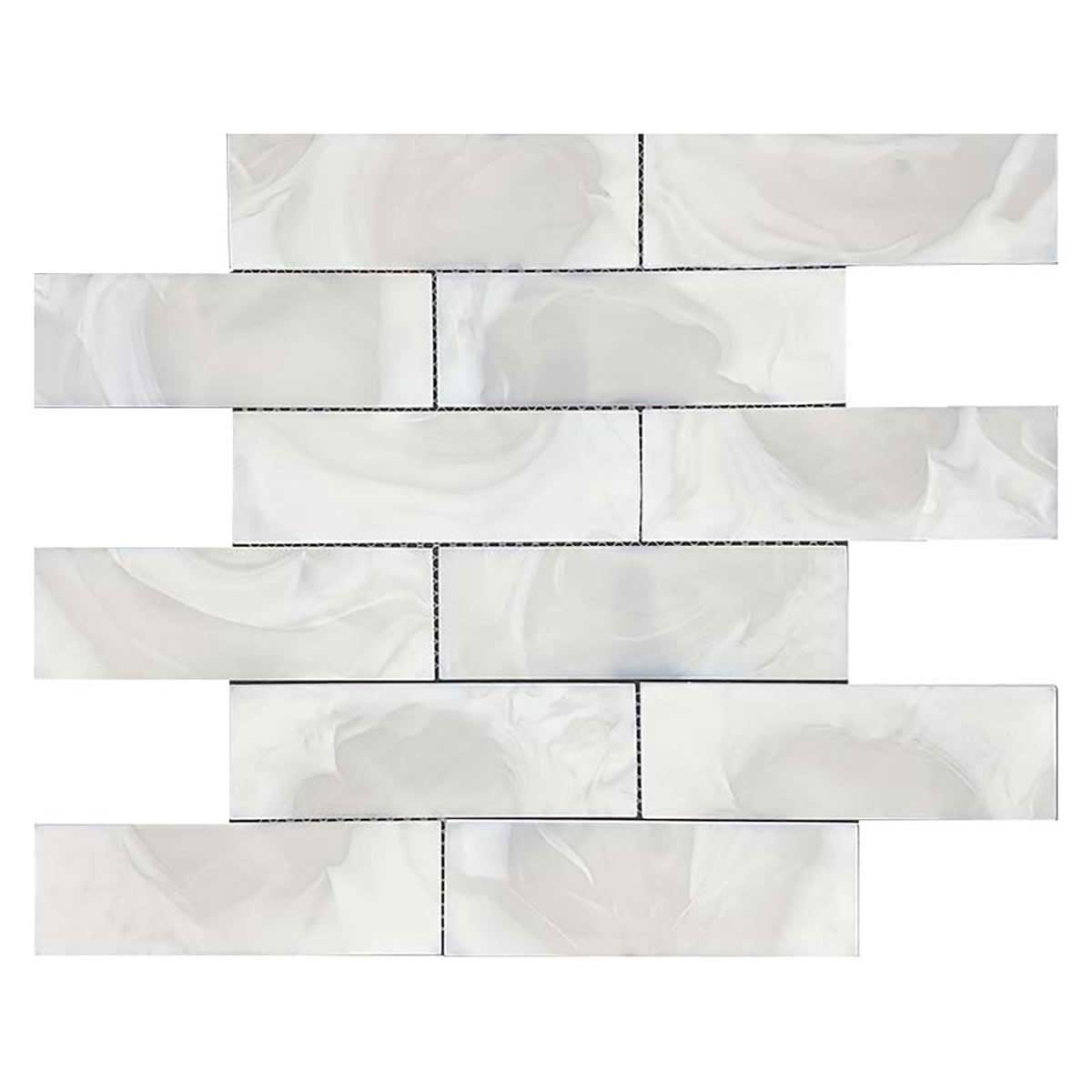 Snowbird matte glass mosaic tile kitchen backsplash