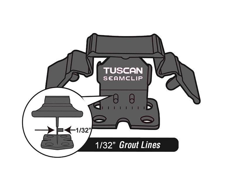 Tuscan TruSpace White SeamClip for wall and floor tile leveling