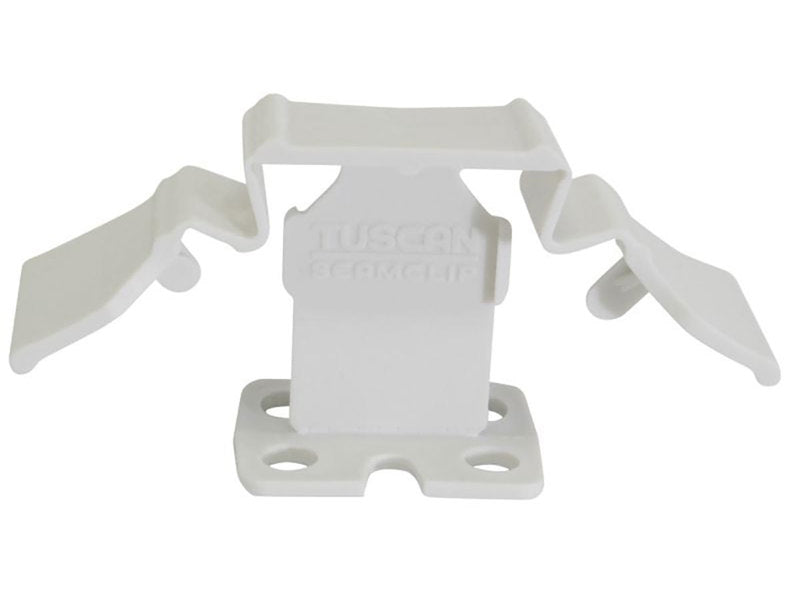 Tuscan White SeamClip tile leveling system for thin porcelain tile