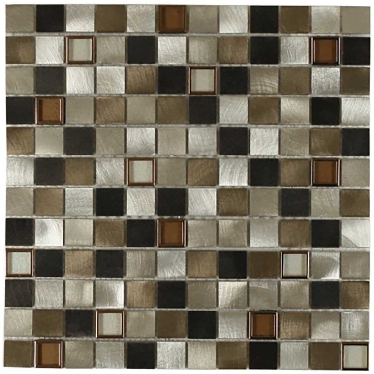 Falls Creek Blend aluminum glass copper mosaic backsplash tile