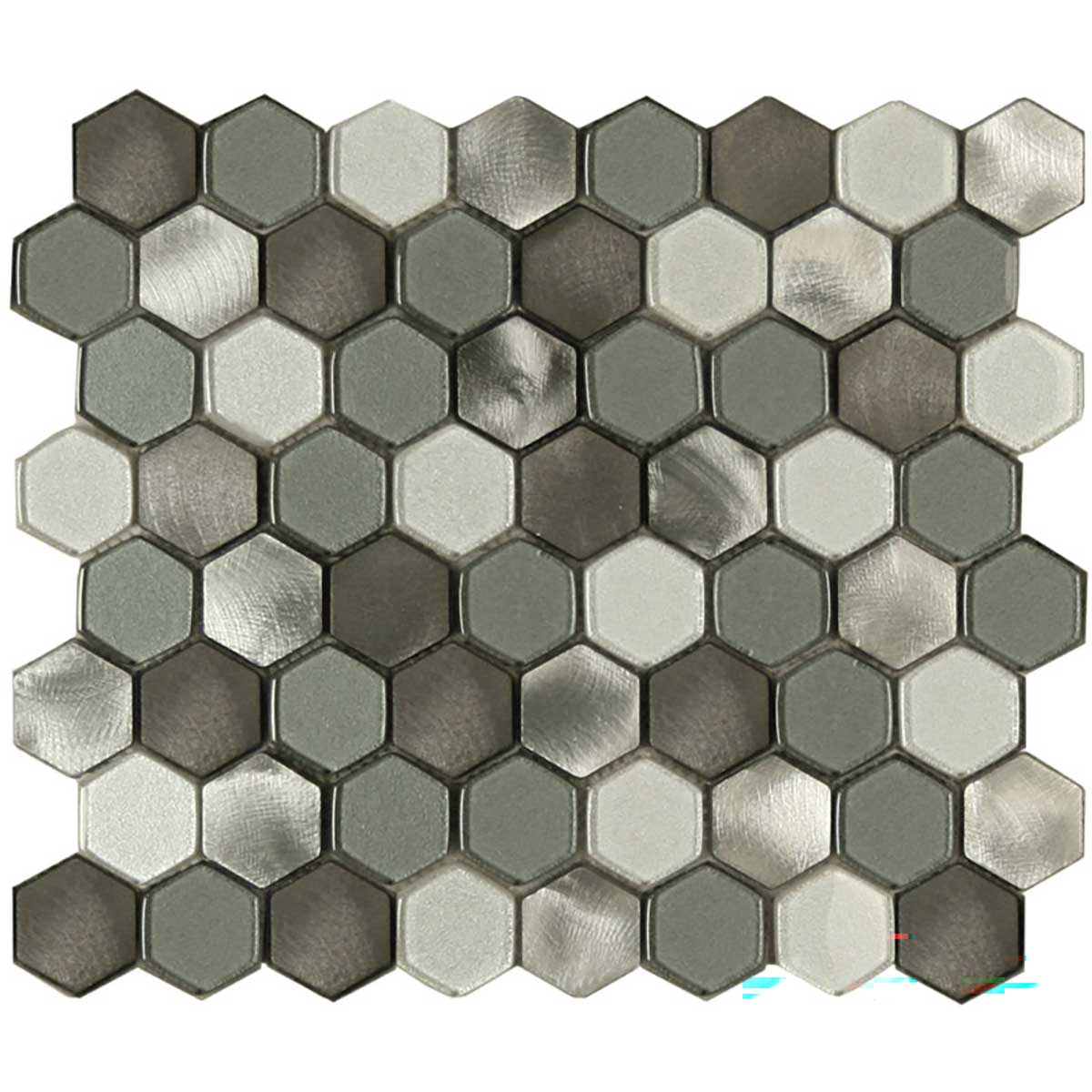 Mini hexagon metal glass mosaic tile for kitchen backsplash