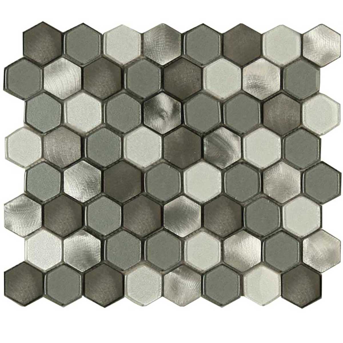 Mt Sterling Blend interlock aluminum glass mosaic tile