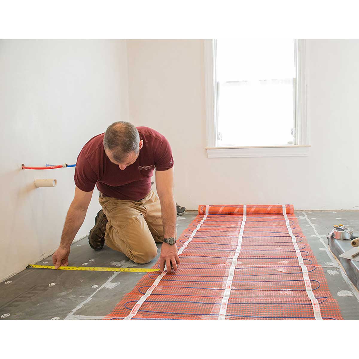 Warmup StickyMat DWM floor radiant Heating Mat Installation process