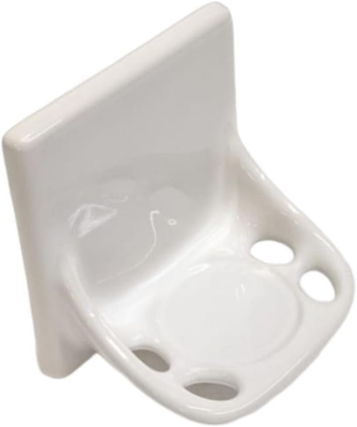Ceramic Toothbrush Holders for Bathrooms Over Tile Wall Mount Flat Back Tumbler