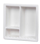 Recessed Shampoo Soap Porcelain 3 sections White Matte
